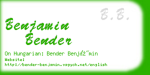 benjamin bender business card